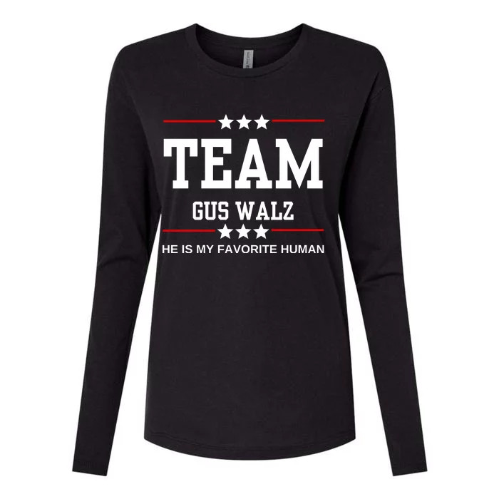 Team Gus Walz He Is My Favorite Human Womens Cotton Relaxed Long Sleeve T-Shirt