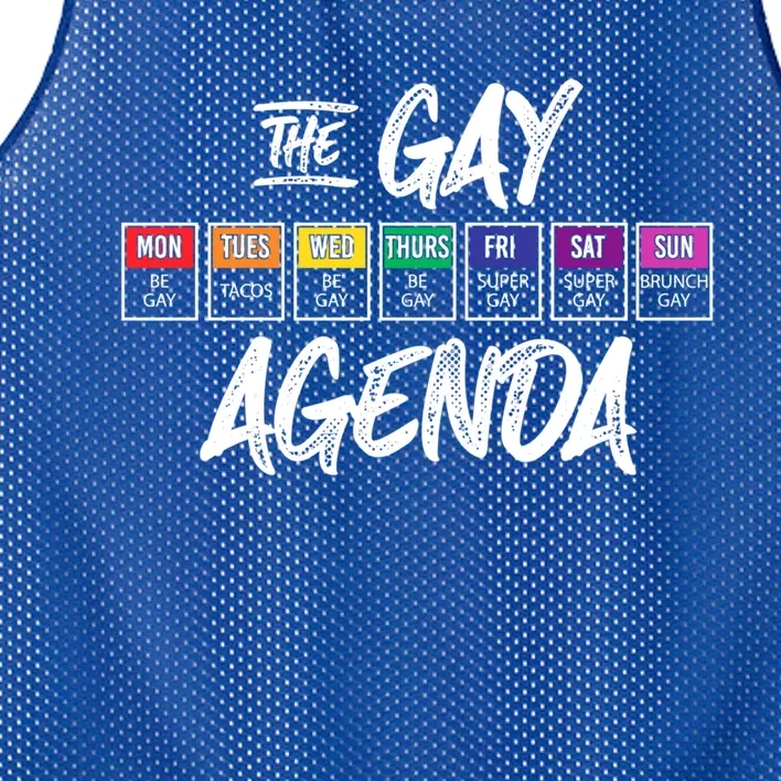 The Gay Weekly Agenda Funny Lgbt Pride Rainbow Gift Mesh Reversible Basketball Jersey Tank