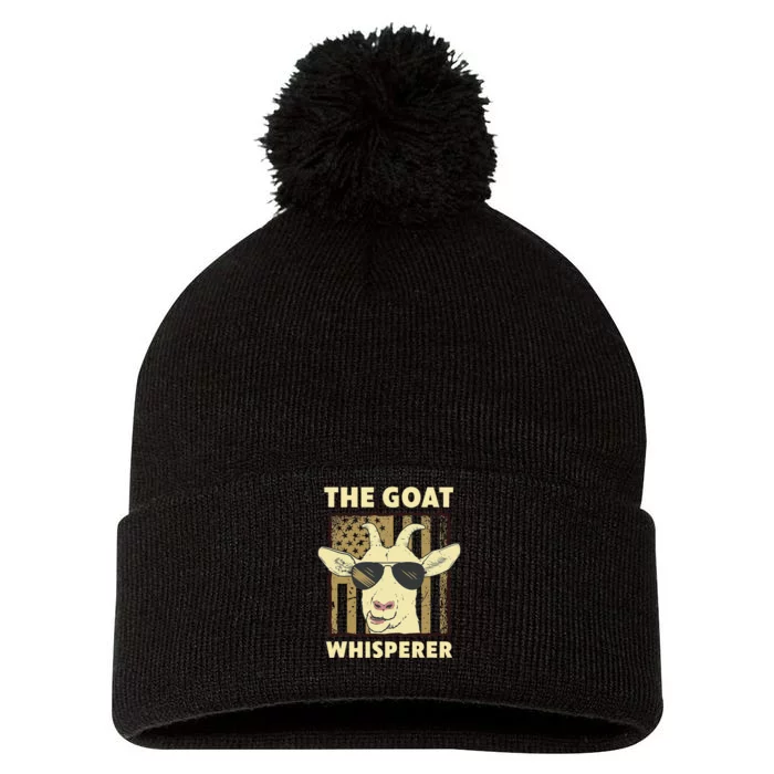 The Goat Whisperer Design Farmer funny Goat Lover Pom Pom 12in Knit Beanie