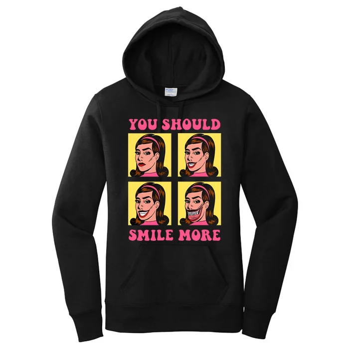 Tragic Girl You Should Smile More Women's Pullover Hoodie