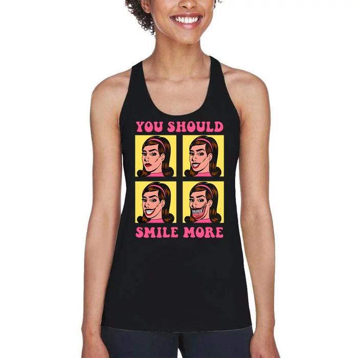 Tragic Girl You Should Smile More Women's Racerback Tank