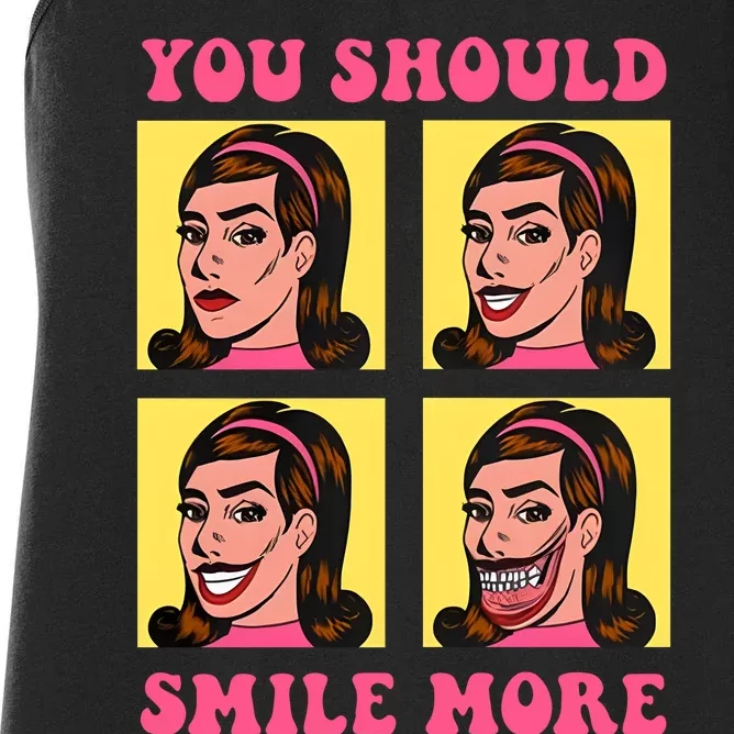 Tragic Girl You Should Smile More Women's Racerback Tank