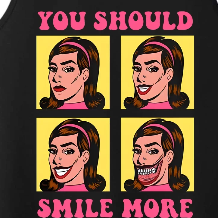 Tragic Girl You Should Smile More Performance Tank