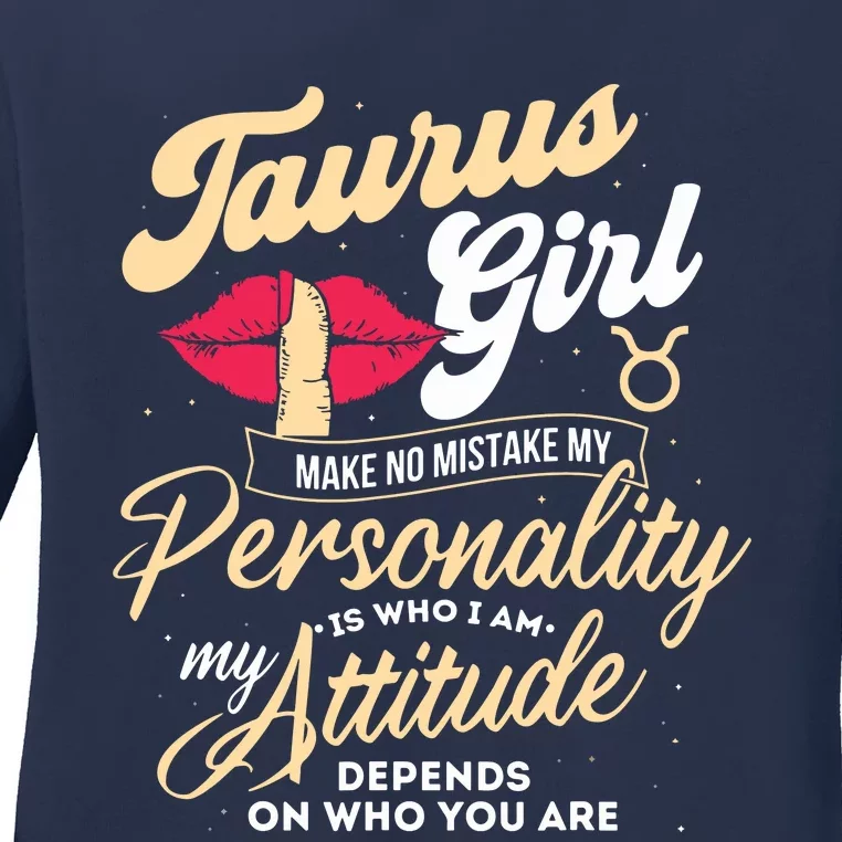 Taurus Girl Zodiac Sign Horoscope Astrology Astrologer Ladies Long Sleeve Shirt