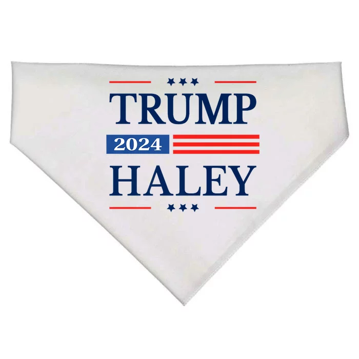 Trump Haley 2024 American Flag USA Flag President Campaign Premium USA-Made Doggie Bandana