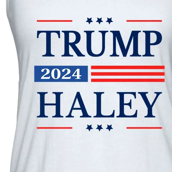 Trump Haley 2024 American Flag USA Flag President Campaign Premium Ladies Essential Flowy Tank