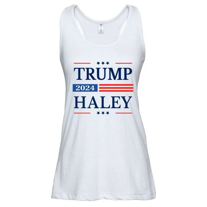 Trump Haley 2024 American Flag USA Flag President Campaign Premium Ladies Essential Flowy Tank