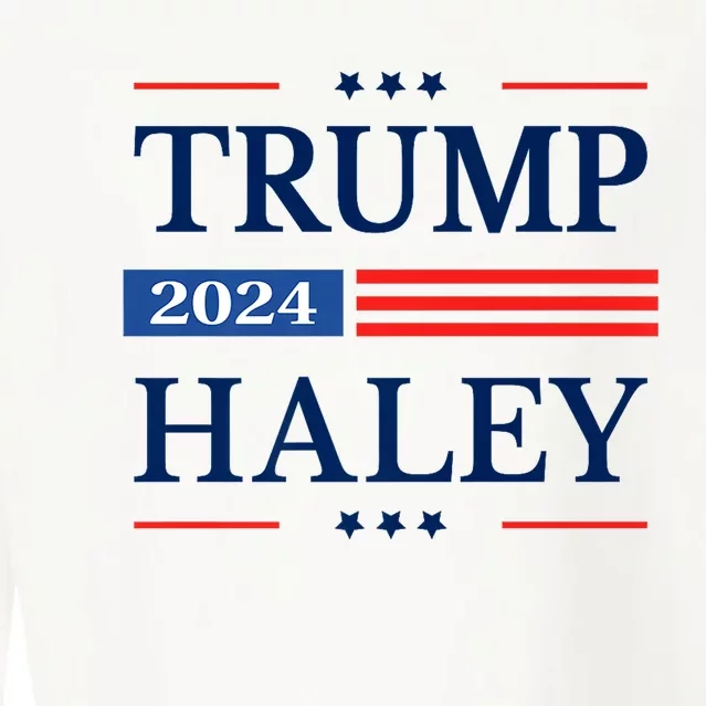 Trump Haley 2024 American Flag USA Flag President Campaign Premium Cropped Pullover Crew