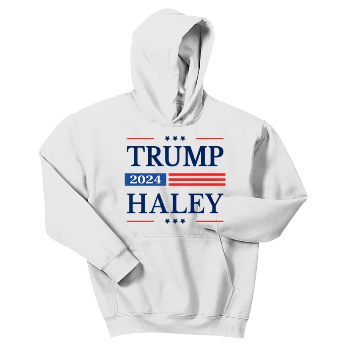 Trump Haley 2024 American Flag USA Flag President Campaign Premium Kids Hoodie