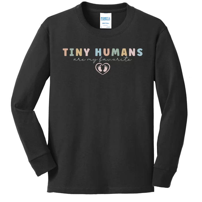 Tiny Humans Are My Favorite Tiny Humans Peds Nurse Kids Long Sleeve Shirt