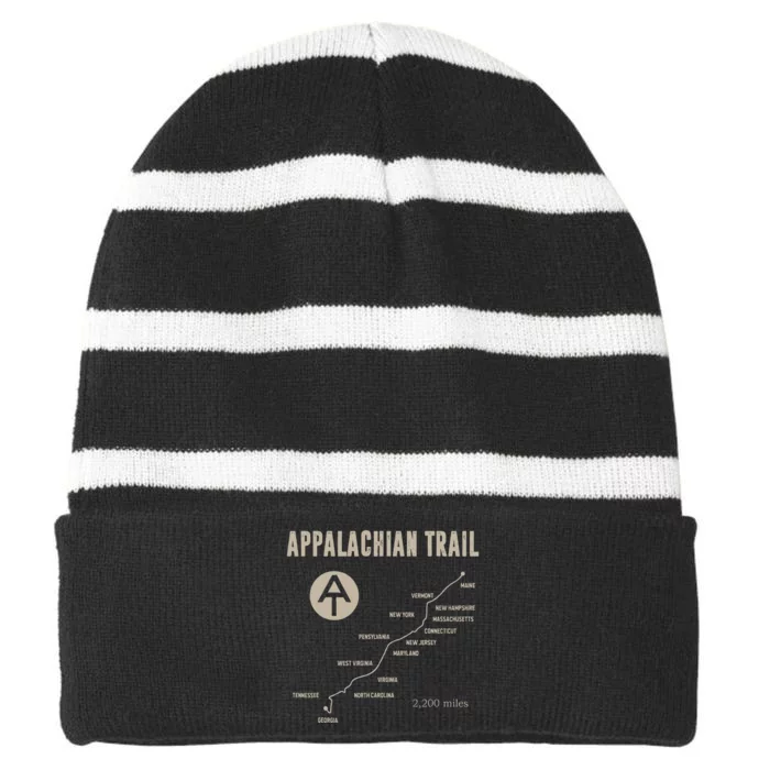 Thruh Hiker Appalachian Trail Hiking Striped Beanie with Solid Band