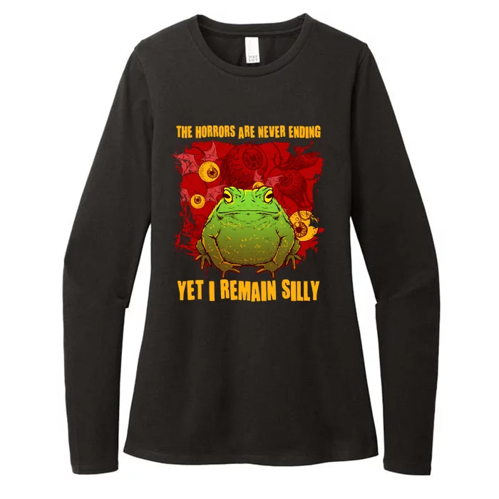 The Horrors Are Never Ending Yet I Remain Silly Frog Toad Womens CVC Long Sleeve Shirt