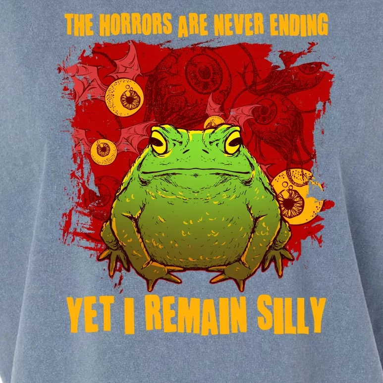 The Horrors Are Never Ending Yet I Remain Silly Frog Toad Garment-Dyed Women's Muscle Tee