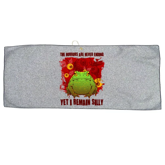 The Horrors Are Never Ending Yet I Remain Silly Frog Toad Large Microfiber Waffle Golf Towel