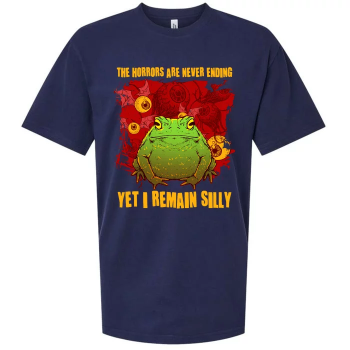 The Horrors Are Never Ending Yet I Remain Silly Frog Toad Sueded Cloud Jersey T-Shirt