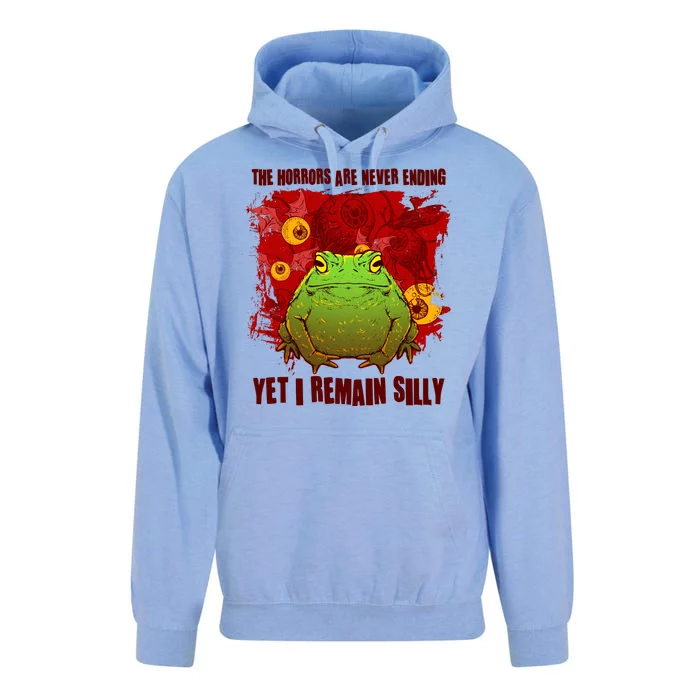 The Horrors Are Never Ending Yet I Remain Silly Frog Toad Unisex Surf Hoodie