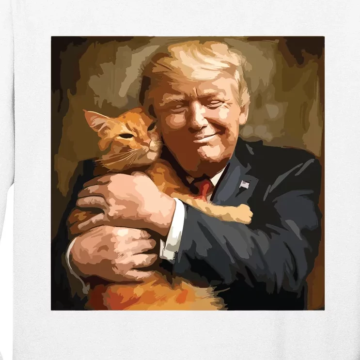 Trump Hugging An Orange Cat 2024 Long Sleeve Shirt