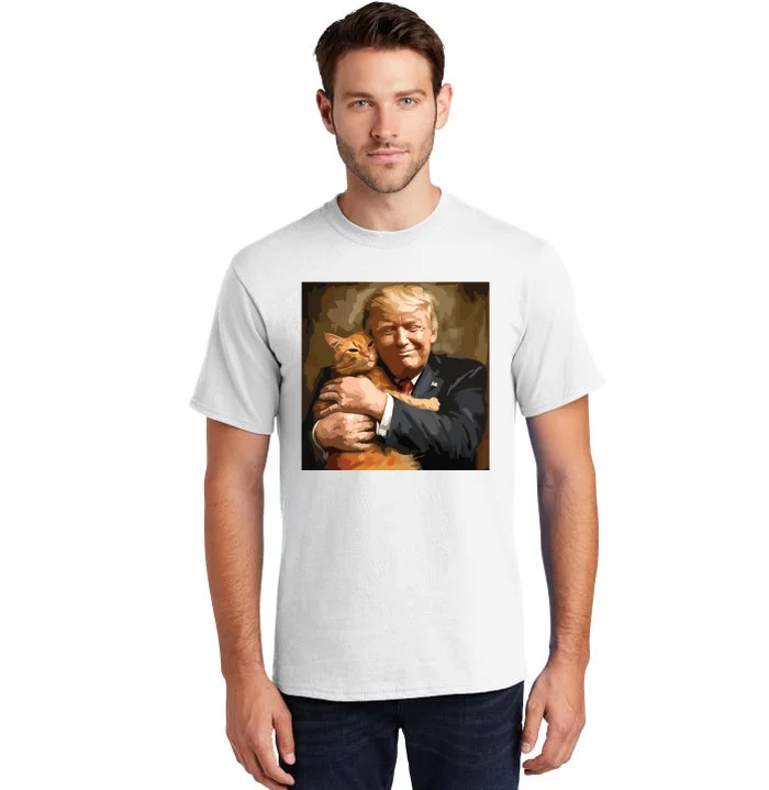 Trump Hugging An Orange Cat 2024 Tall T-Shirt