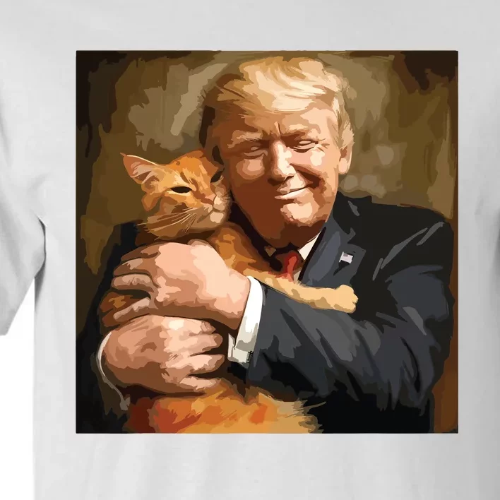 Trump Hugging An Orange Cat 2024 Tall T-Shirt