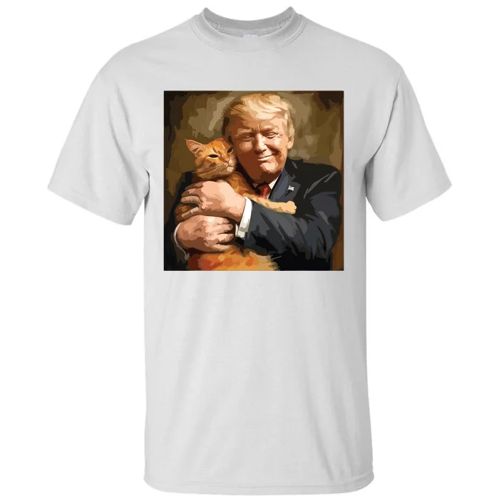 Trump Hugging An Orange Cat 2024 Tall T-Shirt