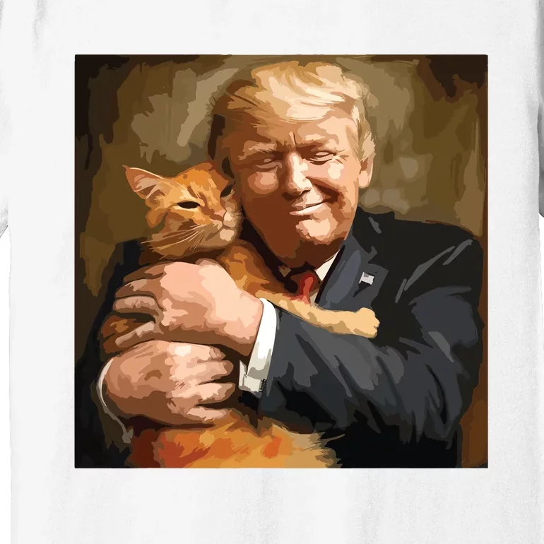 Trump Hugging An Orange Cat 2024 Premium T-Shirt