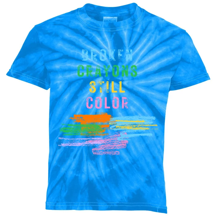 Tal Health Awareness Broken Crayons Still Color Gift Kids Tie-Dye T-Shirt