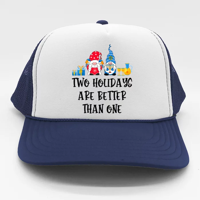 Two Holidays Are Better Than One Christmas Hanukkah Jewish Trucker Hat