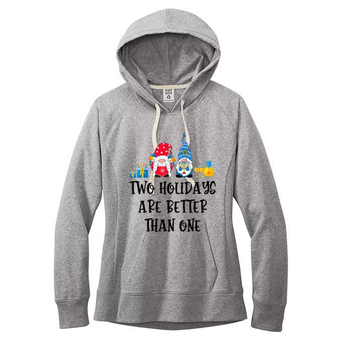 Two Holidays Are Better Than One Christmas Hanukkah Jewish Women's Fleece Hoodie