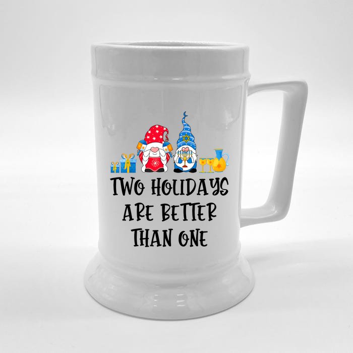 Two Holidays Are Better Than One Christmas Hanukkah Jewish Front & Back Beer Stein