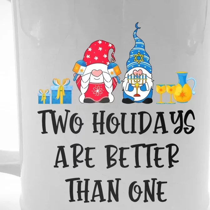 Two Holidays Are Better Than One Christmas Hanukkah Jewish Front & Back Beer Stein