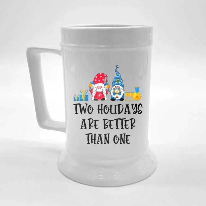 Two Holidays Are Better Than One Christmas Hanukkah Jewish Front & Back Beer Stein