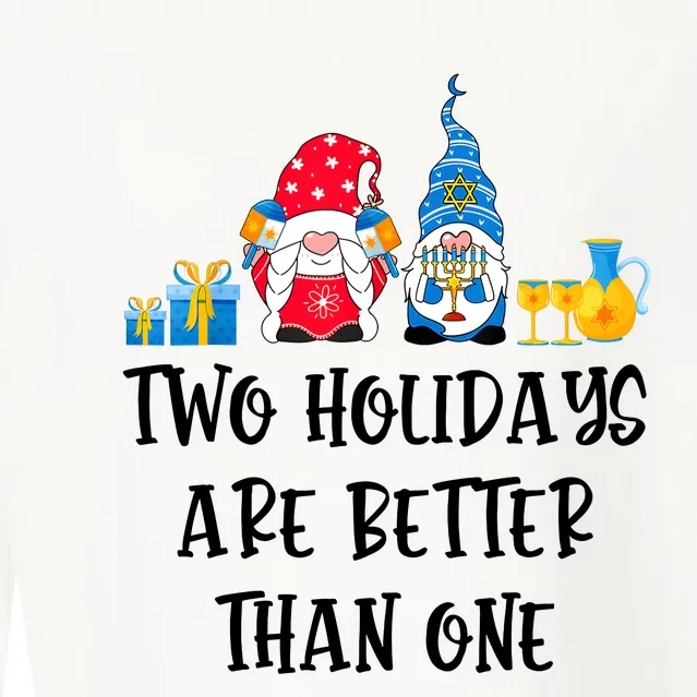 Two Holidays Are Better Than One Christmas Hanukkah Jewish Cropped Pullover Crew