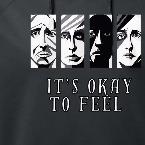 Tal Health Awareness Its Okay To Feel Emotion Four Faces Performance Fleece Hoodie