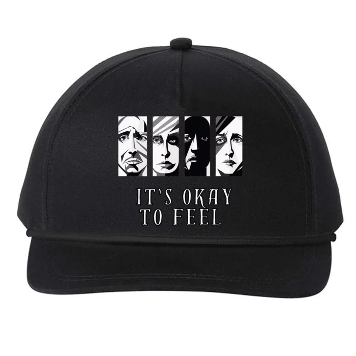 Tal Health Awareness Its Okay To Feel Emotion Four Faces Snapback Five-Panel Rope Hat