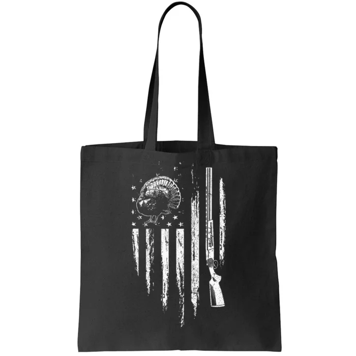 Turkey Hunting American Flag Thunder Chicken Gift For Hunter Tote Bag