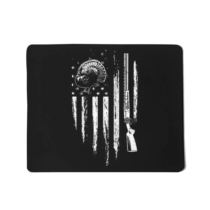 Turkey Hunting American Flag Thunder Chicken Gift For Hunter Mousepad