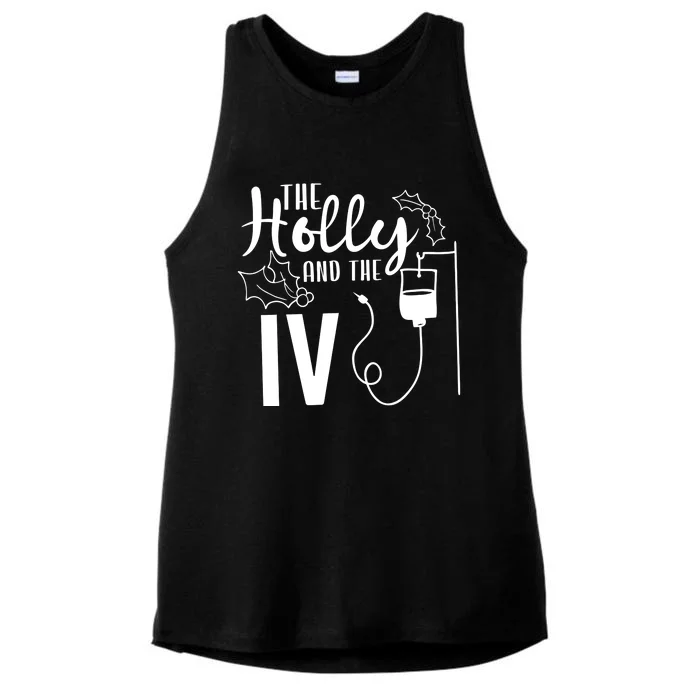 The Holly And Funny Nurse The Iv Ladies Tri-Blend Wicking Tank