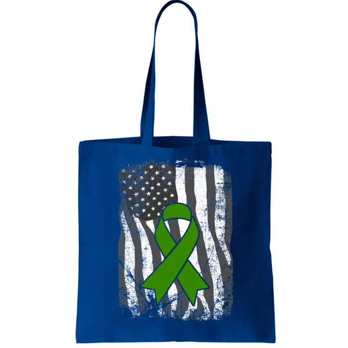 Tal Health Awareness Us Flag Ribbon Wear Green May Gift Tote Bag