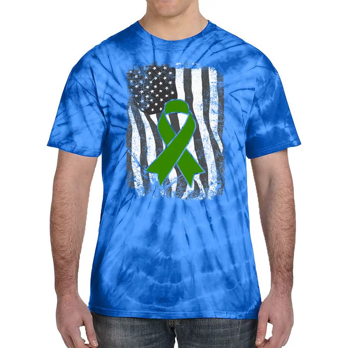 Tal Health Awareness Us Flag Ribbon Wear Green May Gift Tie-Dye T-Shirt