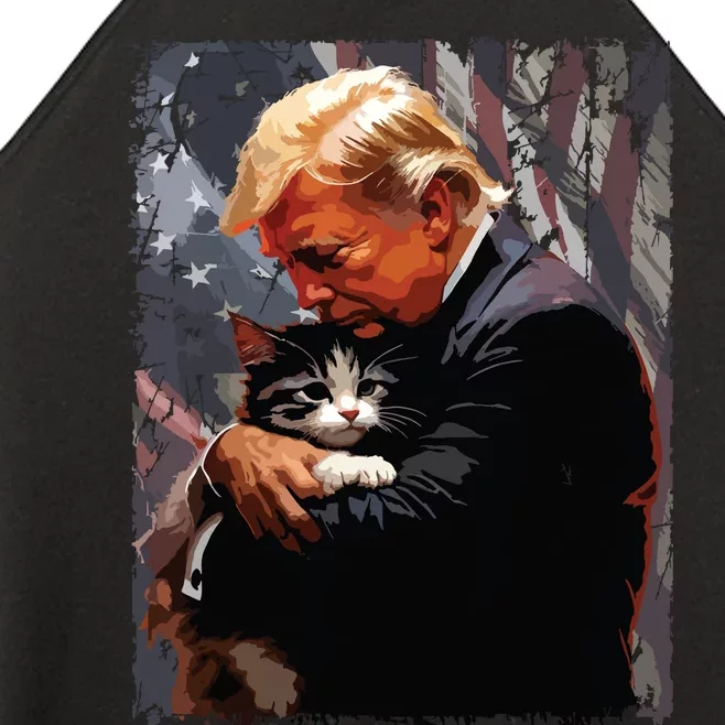 Trump Hugging An Orange Cat 2024 Make Cats Safe Again Women’s Perfect Tri Rocker Tank