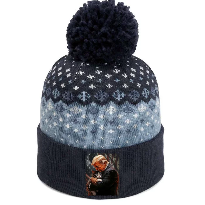 Trump Hugging An Orange Cat 2024 Make Cats Safe Again The Baniff Cuffed Pom Beanie