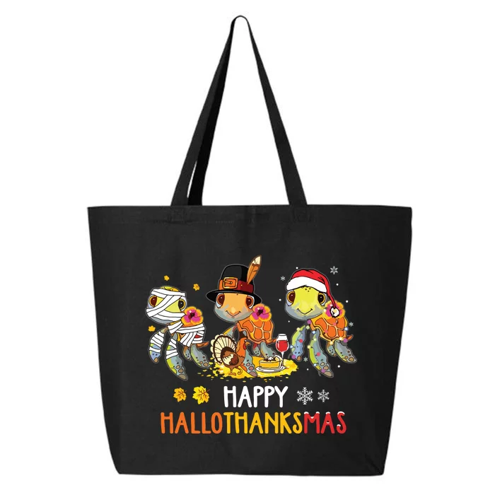 Turtles Halloween And Merry Christmas Happy Hallothanksmas 25L Jumbo Tote