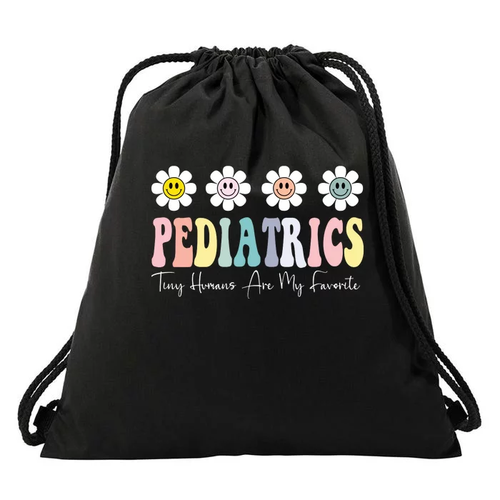 Tiny Humans Are My Favorite Pediatrics Nicu Peds Nurse Long Sleeve Drawstring Bag