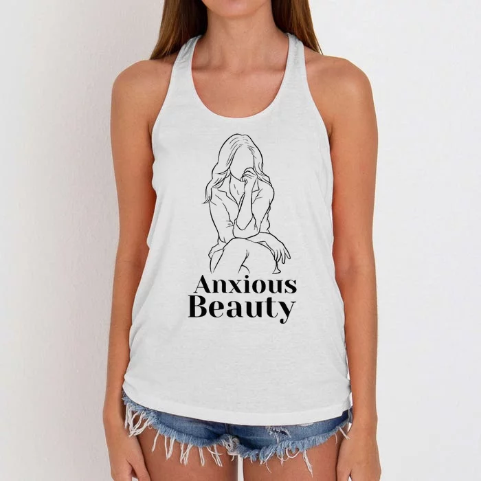 Tal Health Anxiety Aware Accept Beauty Art Women's Knotted Racerback Tank