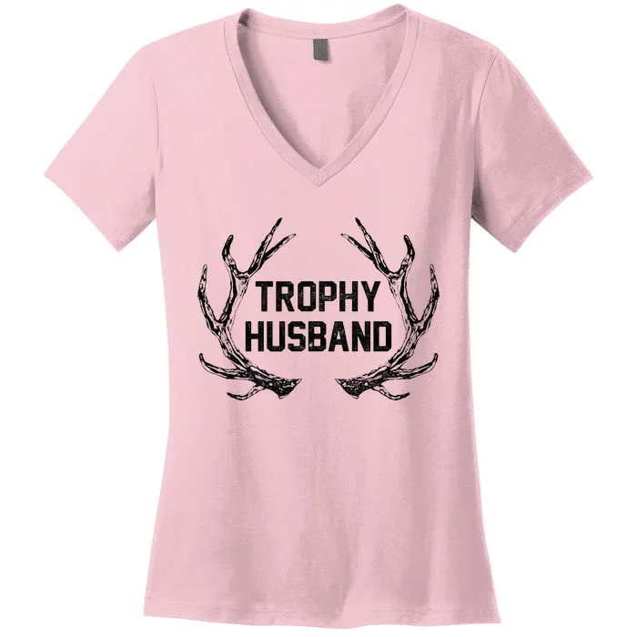 Trophy Husband Antler Women's V-Neck T-Shirt