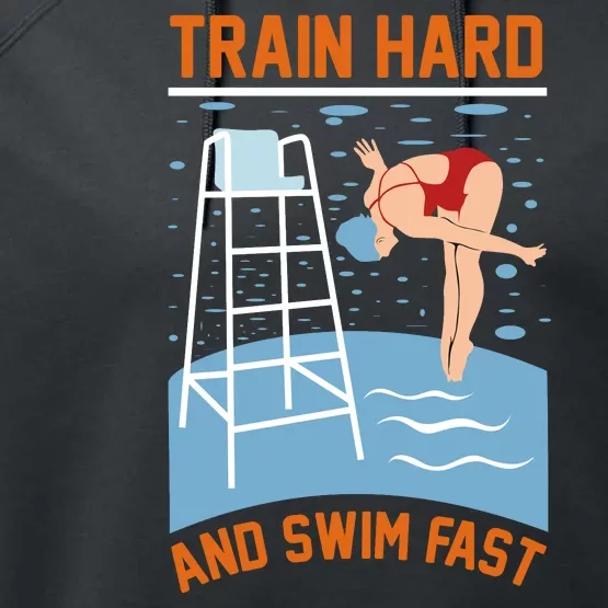 Train Hard And Swim Fast Performance Fleece Hoodie