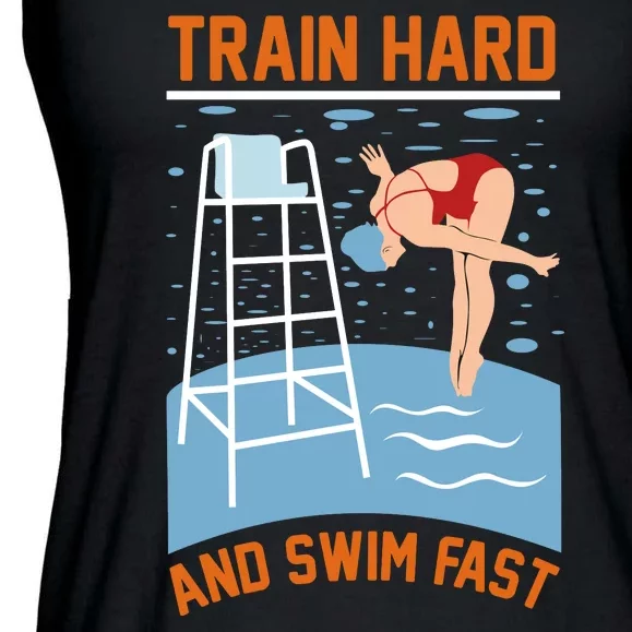 Train Hard And Swim Fast Ladies Essential Flowy Tank