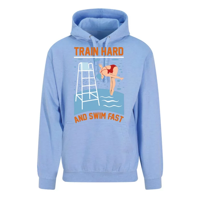 Train Hard And Swim Fast Unisex Surf Hoodie