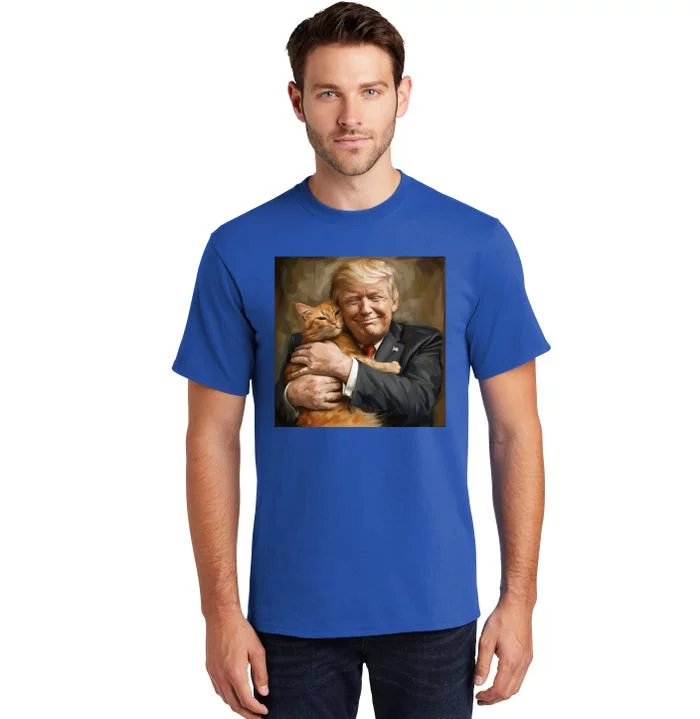 Trump Hugging An Orange Cat 2024 Tall T-Shirt