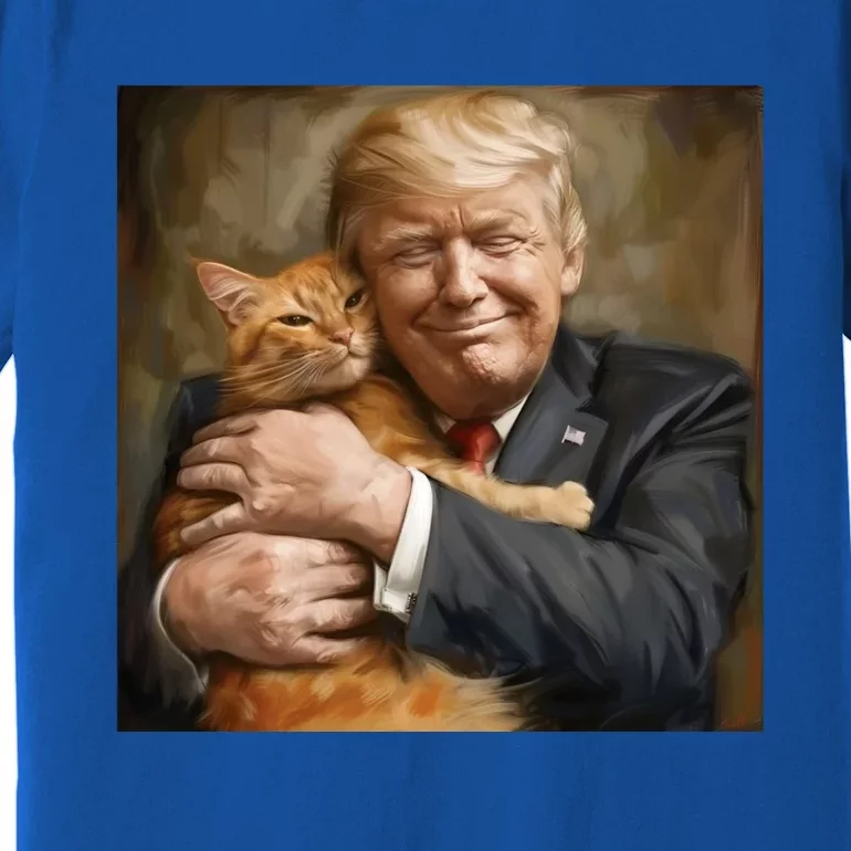 Trump Hugging An Orange Cat 2024 Premium T-Shirt